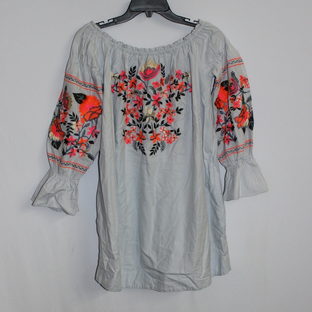 NEW Free People • Fleur Du Jour Embroidered Shirt